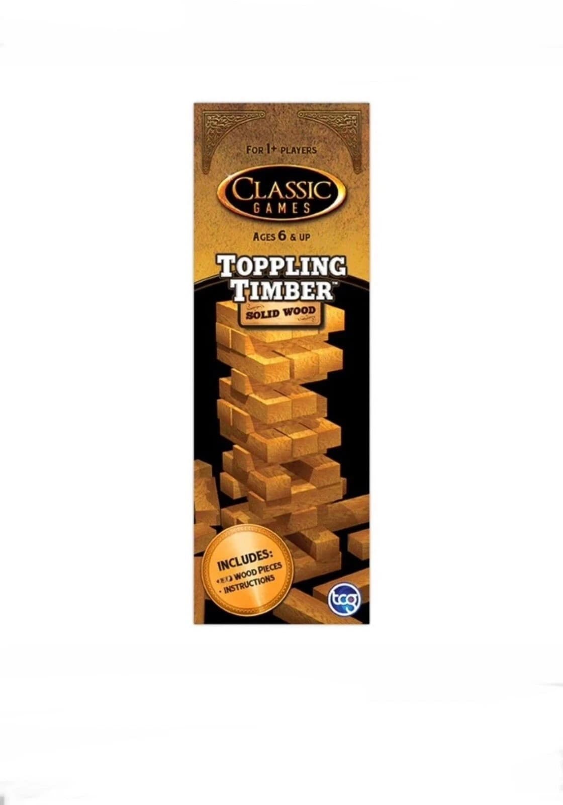 Toppling Timber Wood Block Game Solid Wood 39 Wood Blocks Ages 6+. Fun Game!!! - Thumbnail 2