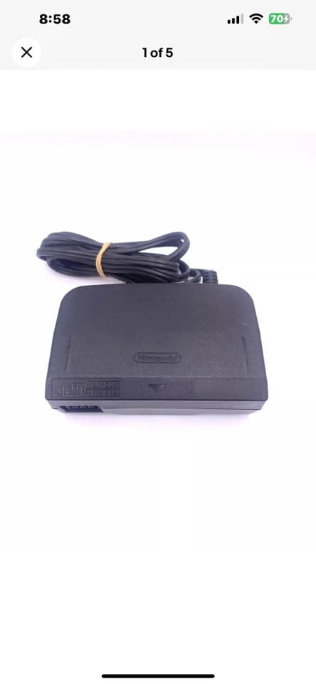 Official Nintendo 64 Power Supply AC Adapter N64 Original Power Adapter OEM 100V - Thumbnail 3