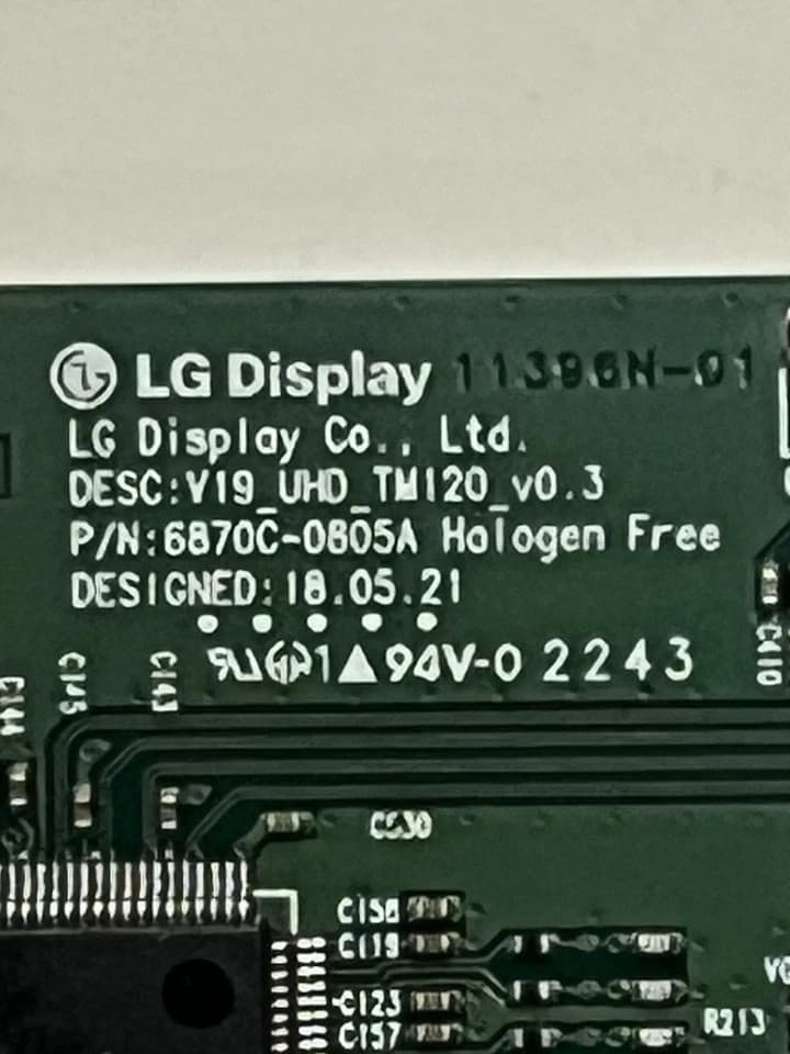 LG Display T-Con Board V19-UHD-TM120_V0.3 P/N:6870C-0805A 18.05.21 (94V-0 2243) - Thumbnail 4