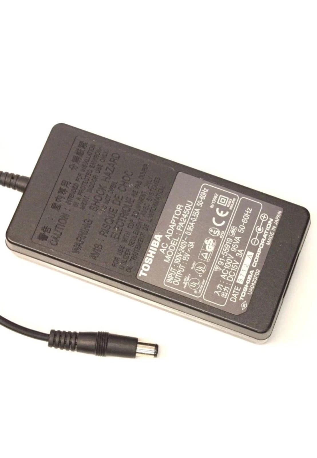 Toshiba PA2450U AC Adaptor Output 15V 3A Power Supply Transformer Charger