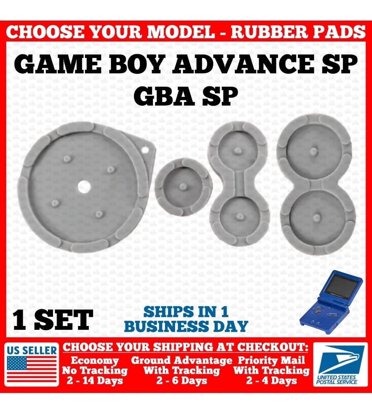 Conductive Rubber Controller D-Pad GBA SP - Thumbnail 2