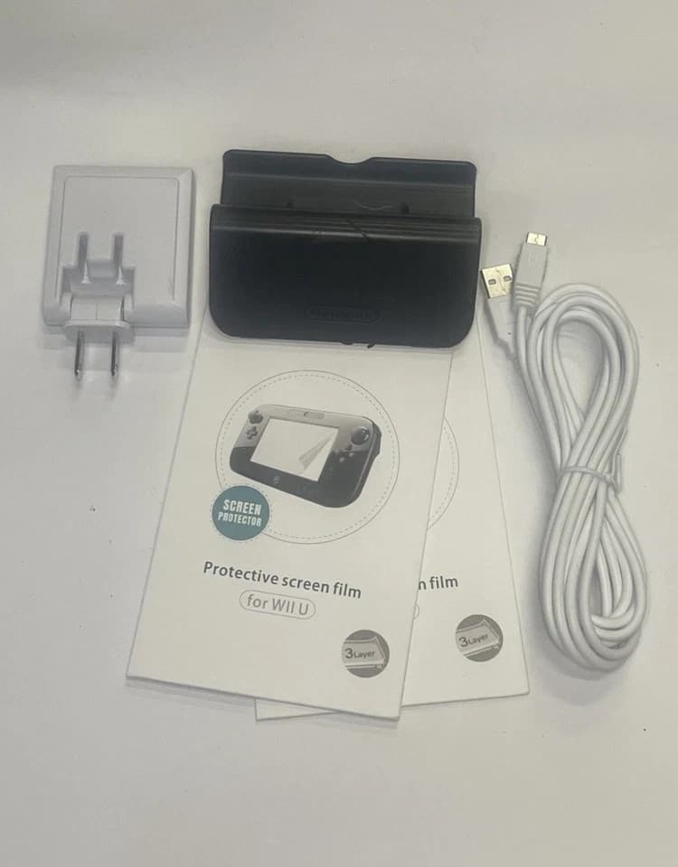 LOT OF 6 Nintendo Wii U Console Stand Vertical Holder Black WUP-016 10” USB - Thumbnail 2