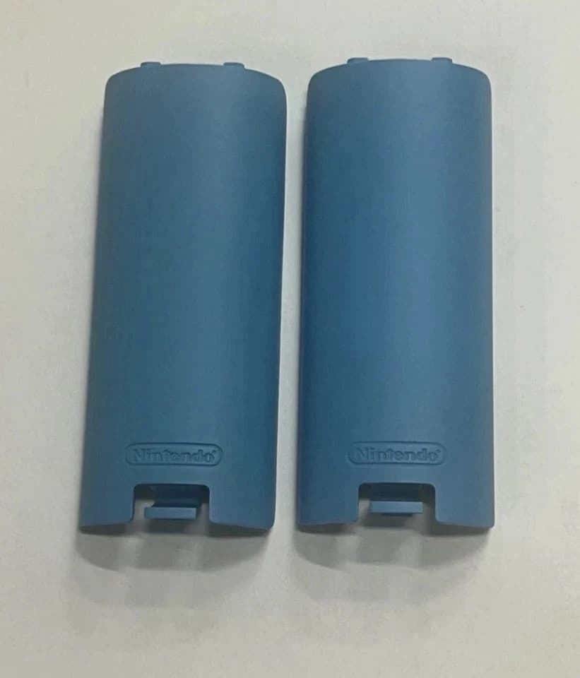 4X OEM Nintendo Wii Remote Controller BLUE and White Battery Cover - Thumbnail 2