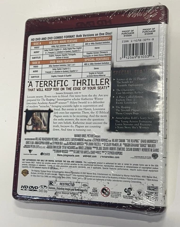 The Reaping (HD DVD + DVD, CHECK DEVICE, Region 1, brand new, Warner Bros.) - Thumbnail 2