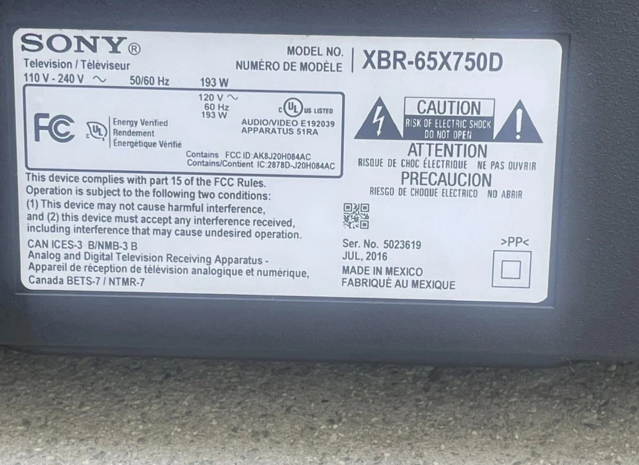 SONY XBR-65X750D WIFI MODULE - Thumbnail 3