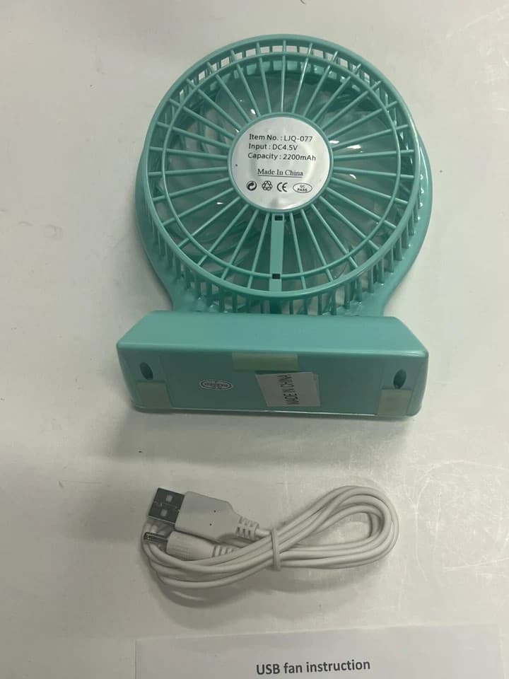 USB Desk Fan Quiet Portable Fan for Desktop Office Table 3 Speeds Green