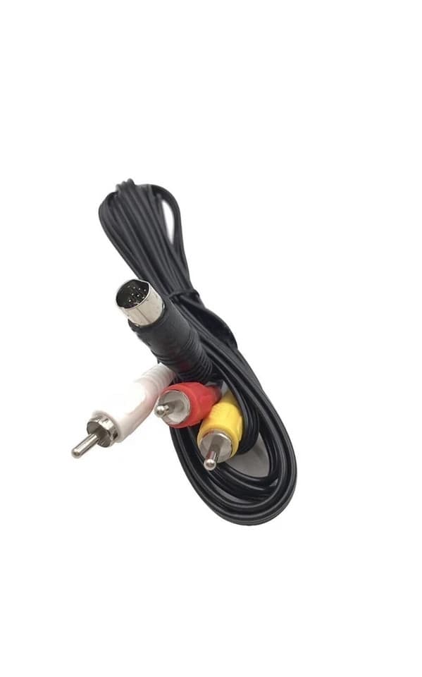 9-Pin 3RCA Audio Video AV Black Cable Adapter Cord Wire For Sega Genesis 2 3 - Thumbnail 3