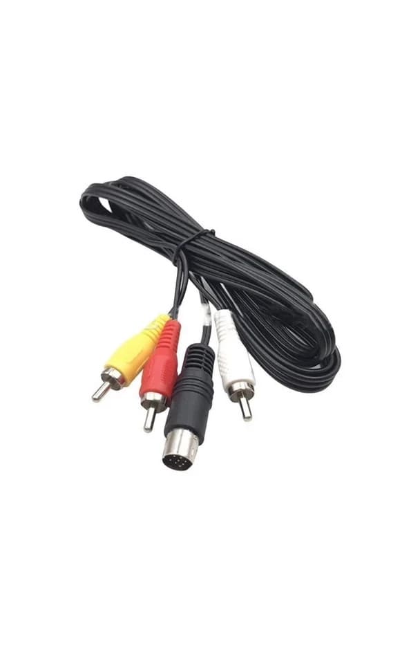 9-Pin 3RCA Audio Video AV Black Cable Adapter Cord Wire For Sega Genesis 2 3 - Thumbnail 2