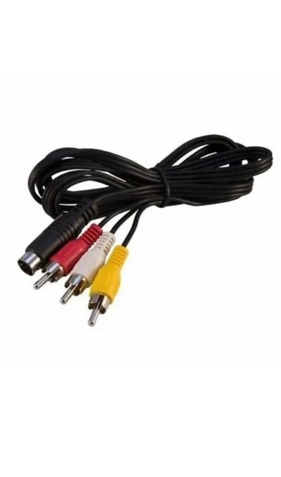 9-Pin 3RCA Audio Video AV Black Cable Adapter Cord Wire For Sega Genesis 2 3 - Thumbnail 6