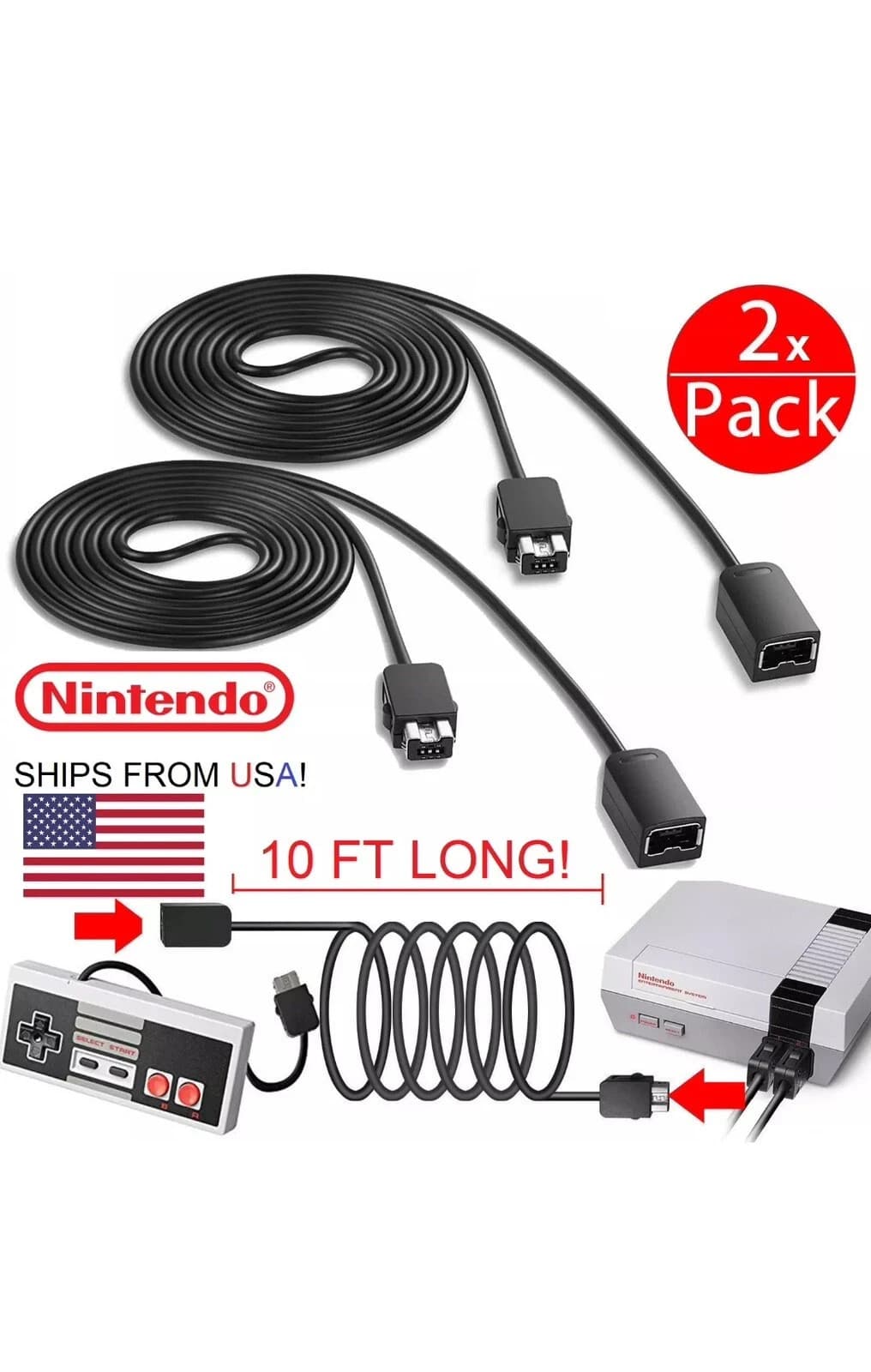 NES-SNES Mini Classic Controller Extension Cables - Thumbnail 4