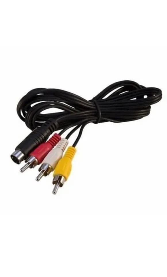 9-Pin 3RCA Audio Video AV Black Cable Adapter Cord Wire For Sega Genesis 2 3 - Thumbnail 5