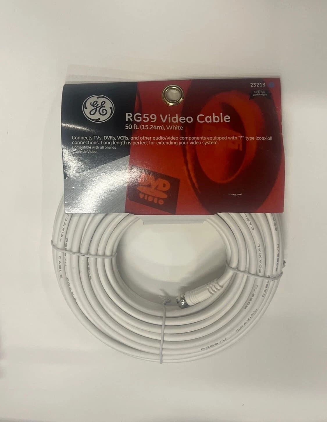 GE 50 FT. RG6 COAX CABLE, 33319 15.2 M. Connect TV, Cable, Satellite And DVR - Thumbnail 2