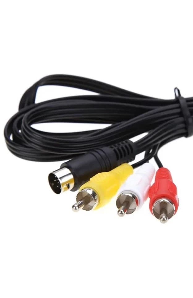 9-Pin 3RCA Audio Video AV Black Cable Adapter Cord Wire For Sega Genesis 2 3