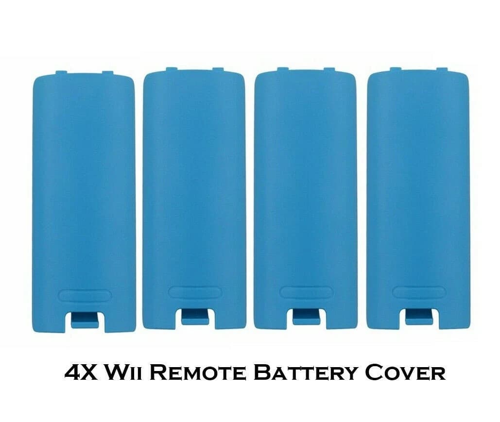 4X OEM Nintendo Wii Remote Controller BLUE Battery Cover
