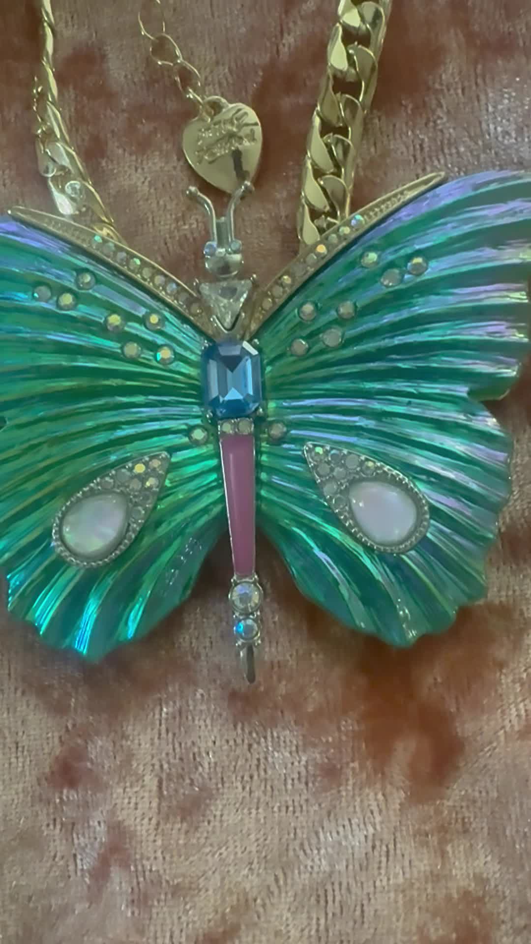 Betsey Johnson Butterfly Pendant Necklace - Video 6