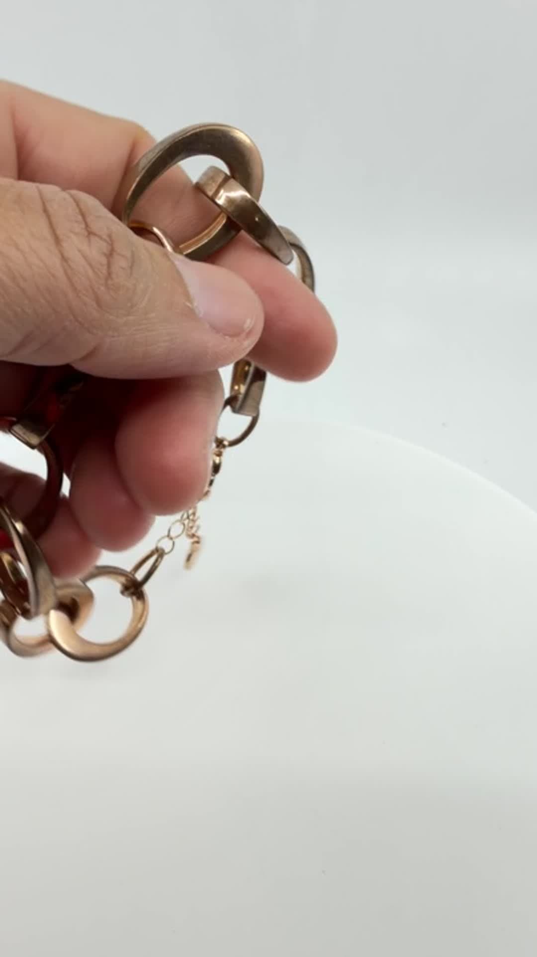 Alfani Rose Gold Tone Chunky Link Bracelet Statement Heavy Layering Gift Classic - Video 10