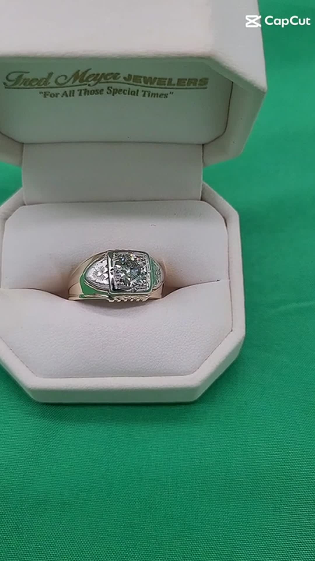 1.40CT Natural Diamond Men’s Ring 14K Two Tone Gold Estate Appraised $8,755 Size - Video 10