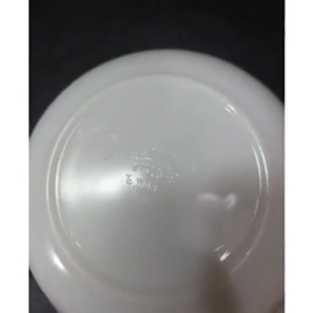 Anchor Hocking Fire King Golden Anniversary Bowl, White Swirl Serving Dish - Video 12