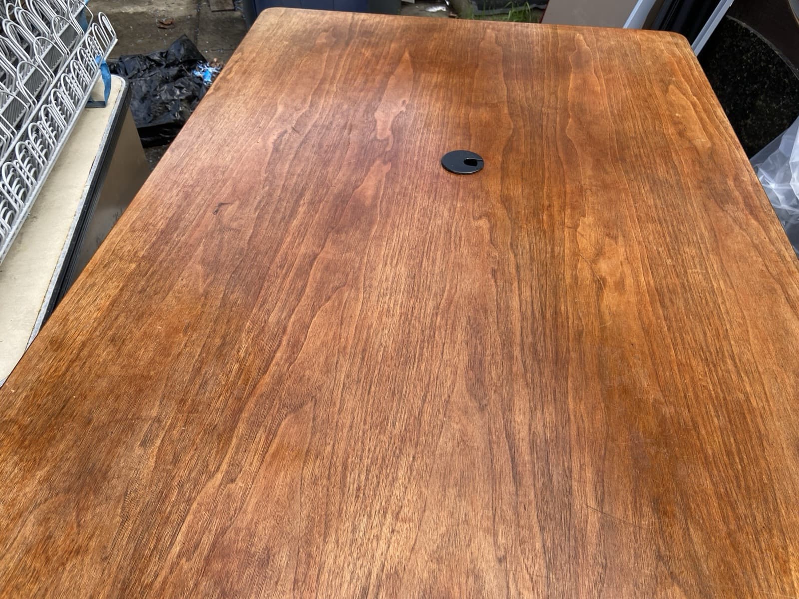 Stow Davis Mid Century Walnut Boomerang Desk needs some refinishing - Thumbnail 16