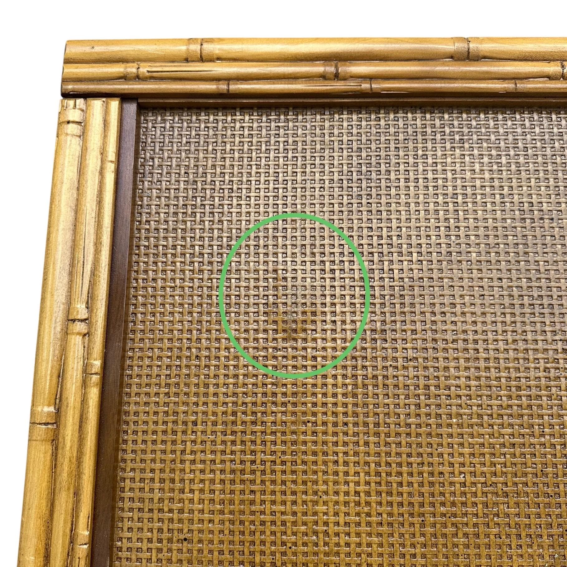 Vintage Queen Headboard with Faux Bamboo and Rattan - Florida Furniture Coastal Wooden Bedroom Furniture - Thumbnail 4