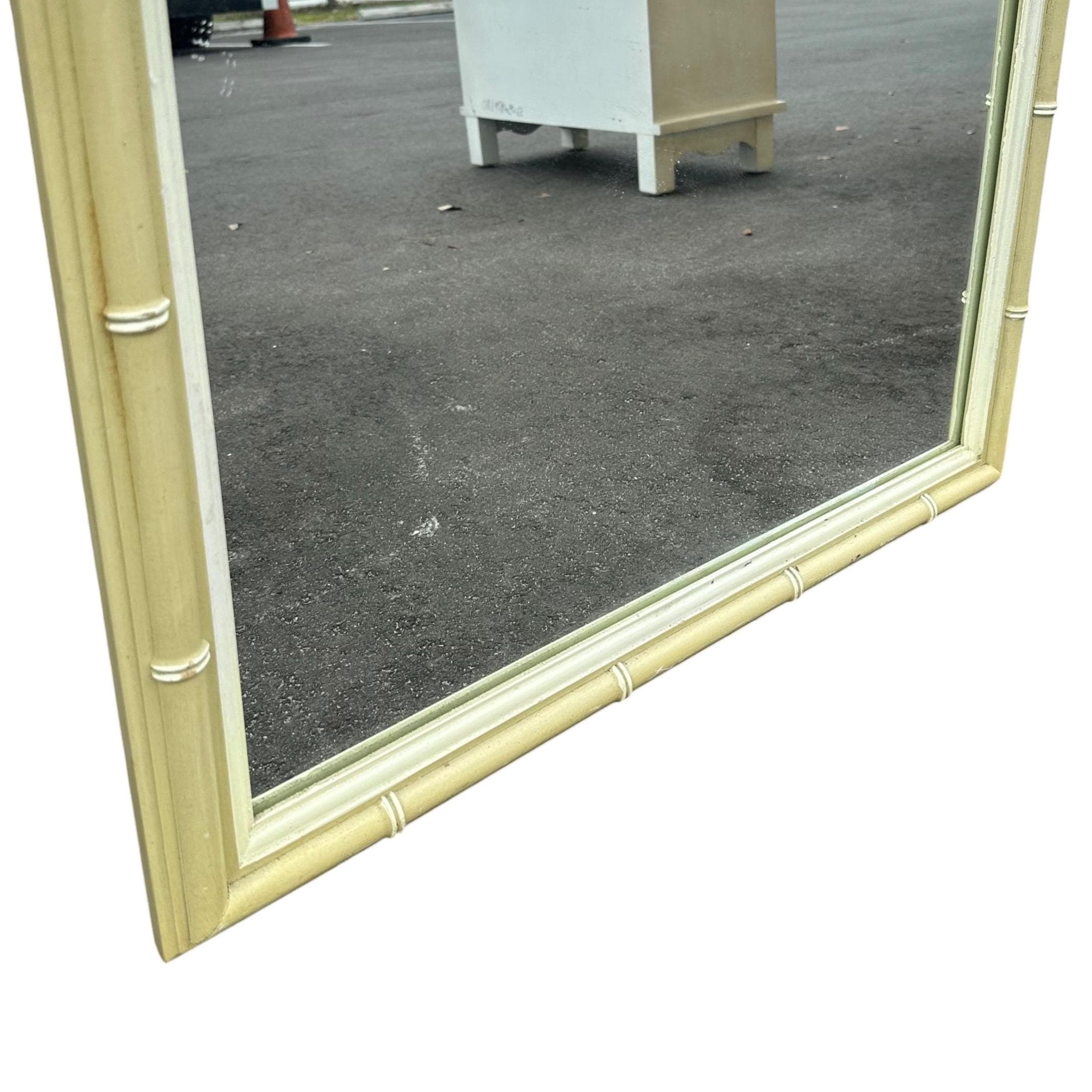 Henry Link Bali Hai Mirror 41x27 LOCAL PICKUP Vintage Green Faux Bamboo Coastal Hollywood Regency - Thumbnail 6