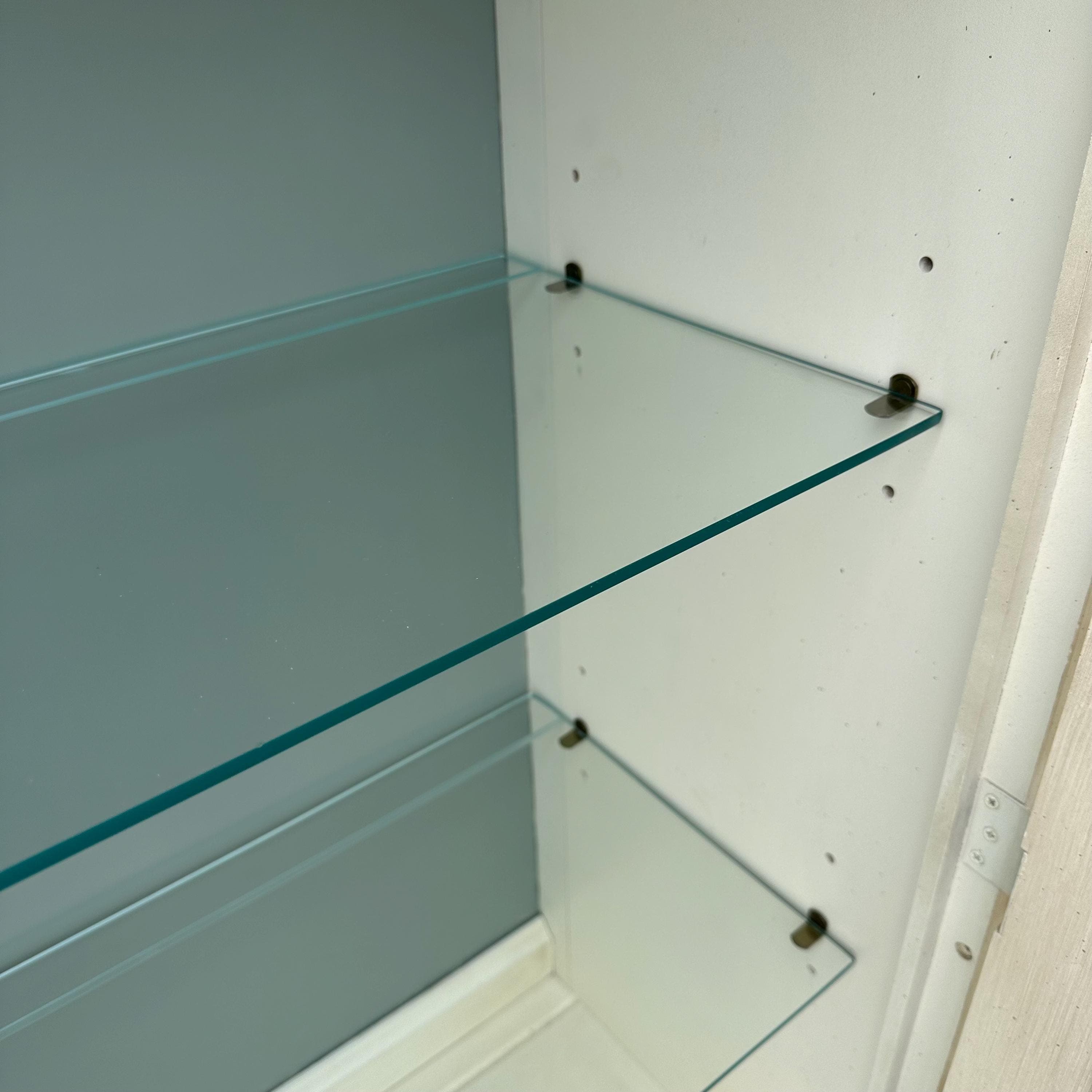 Faux Bamboo China Cabinet by Thomasville Allegro - 1970s Vintage Illuminated White Wash Chinoiserie Hollywood Regency Coastal Display - Thumbnail 5