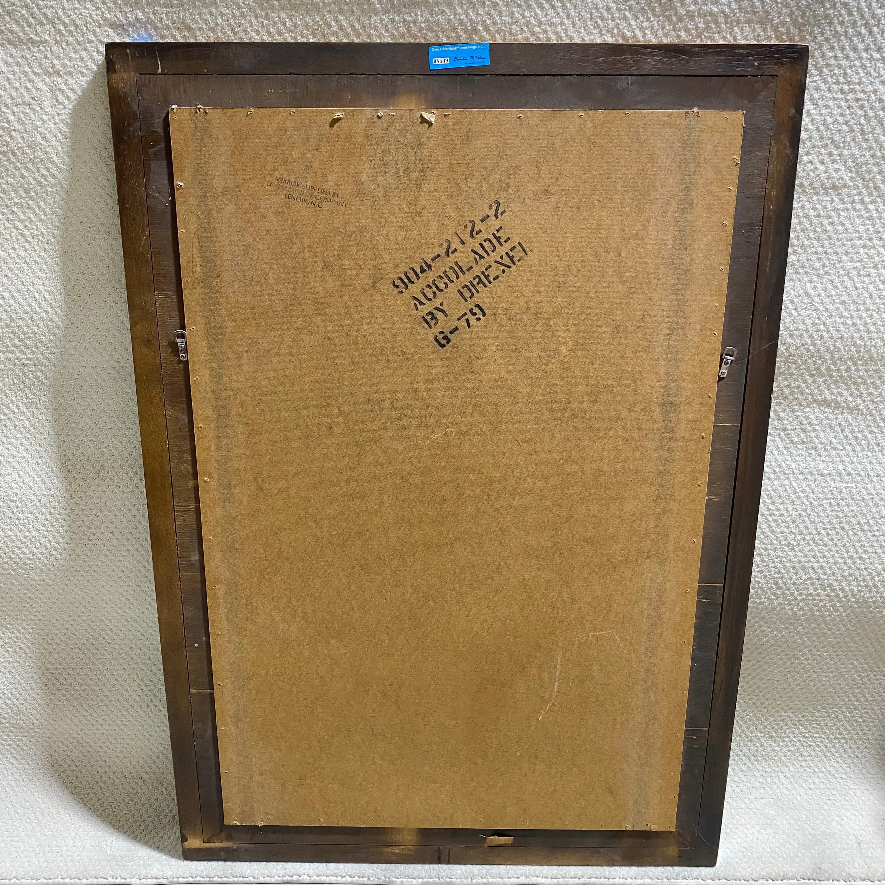 Drexel Accolade Mirror 48x33 LOCAL PICKUP Vintage Campaign Style Rectangular Wood with Beveled Edge Glass - Thumbnail 5