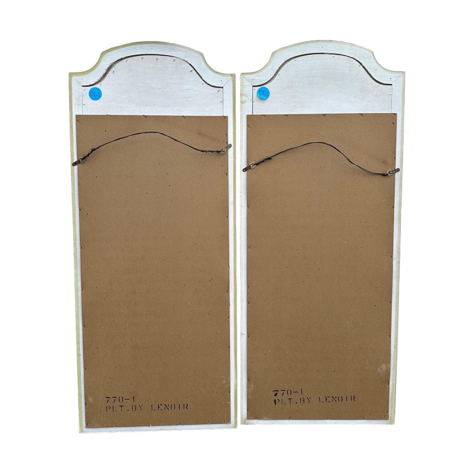 French Country Mirrors by Dixie 46x19 LOCAL PICKUP Set of 2 Arched Vintage White Yellow Green Decorative Curved Rounded Provincial Pair - Thumbnail 6