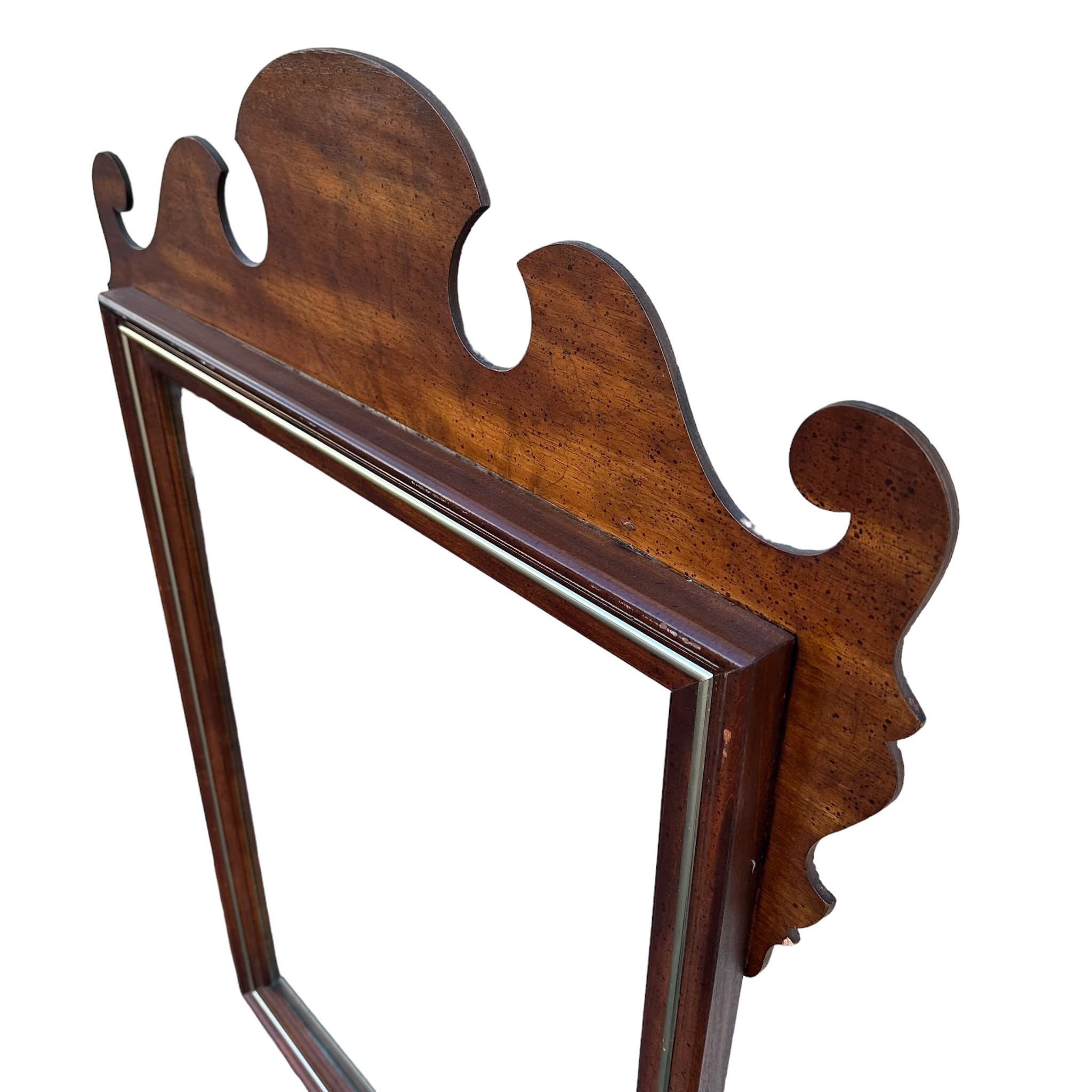 Vintage Chippendale Mirror 46x28 LOCAL PICKUP Traditional Decorative Antique Style Wood Wall Mirror - Thumbnail 4