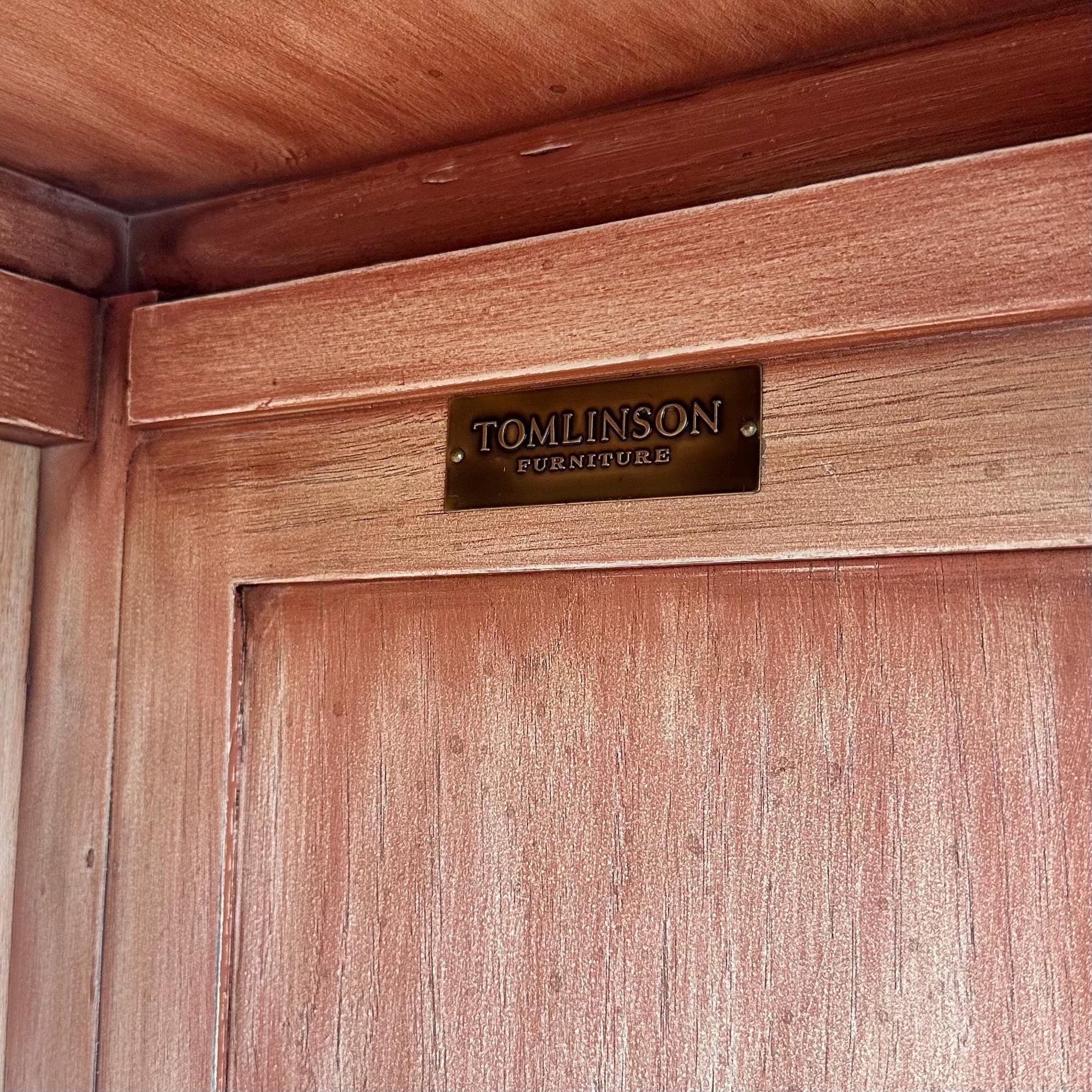 Vintage Pagoda China Cabinet by Tomlinson - Oversized Lighted Chinoiserie Vitrine - Rare Brushed Rose Wood Hollywood Regency - Thumbnail 11