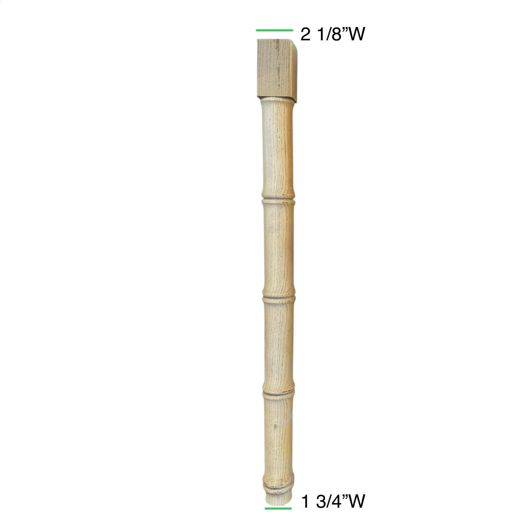 Round Faux Bamboo Wood Table Leg 29" - Vintage Furniture Part - Coastal Chinoiserie Hollywood Regency Dining Leg Replacement - Thumbnail 10