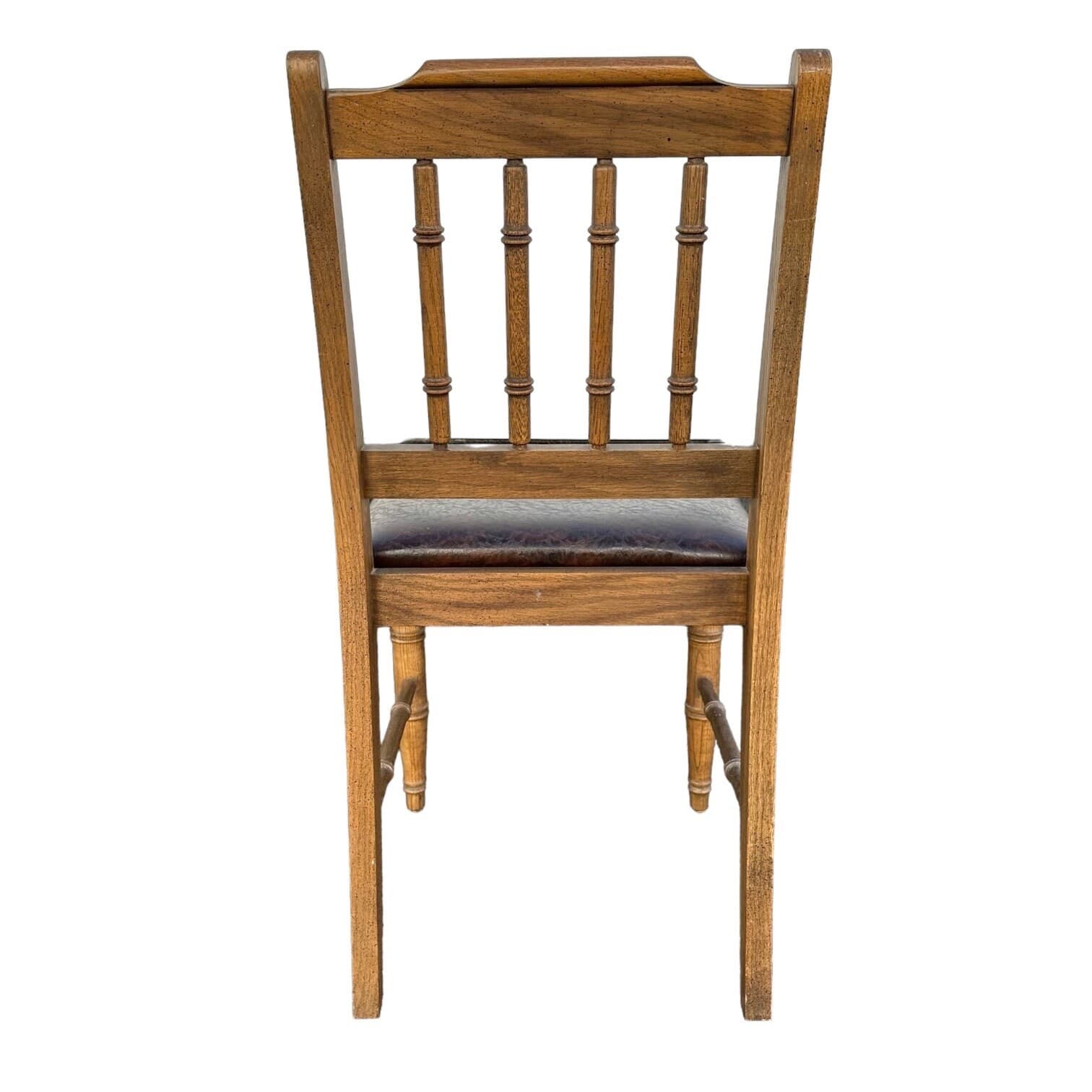 Small Faux Bamboo Chair 18x18x31”H - Vintage Henry Link Bali Hai Style Brown Wood Hollywood Regency Coastal Desk Vanity Seat Dixie - Thumbnail 7