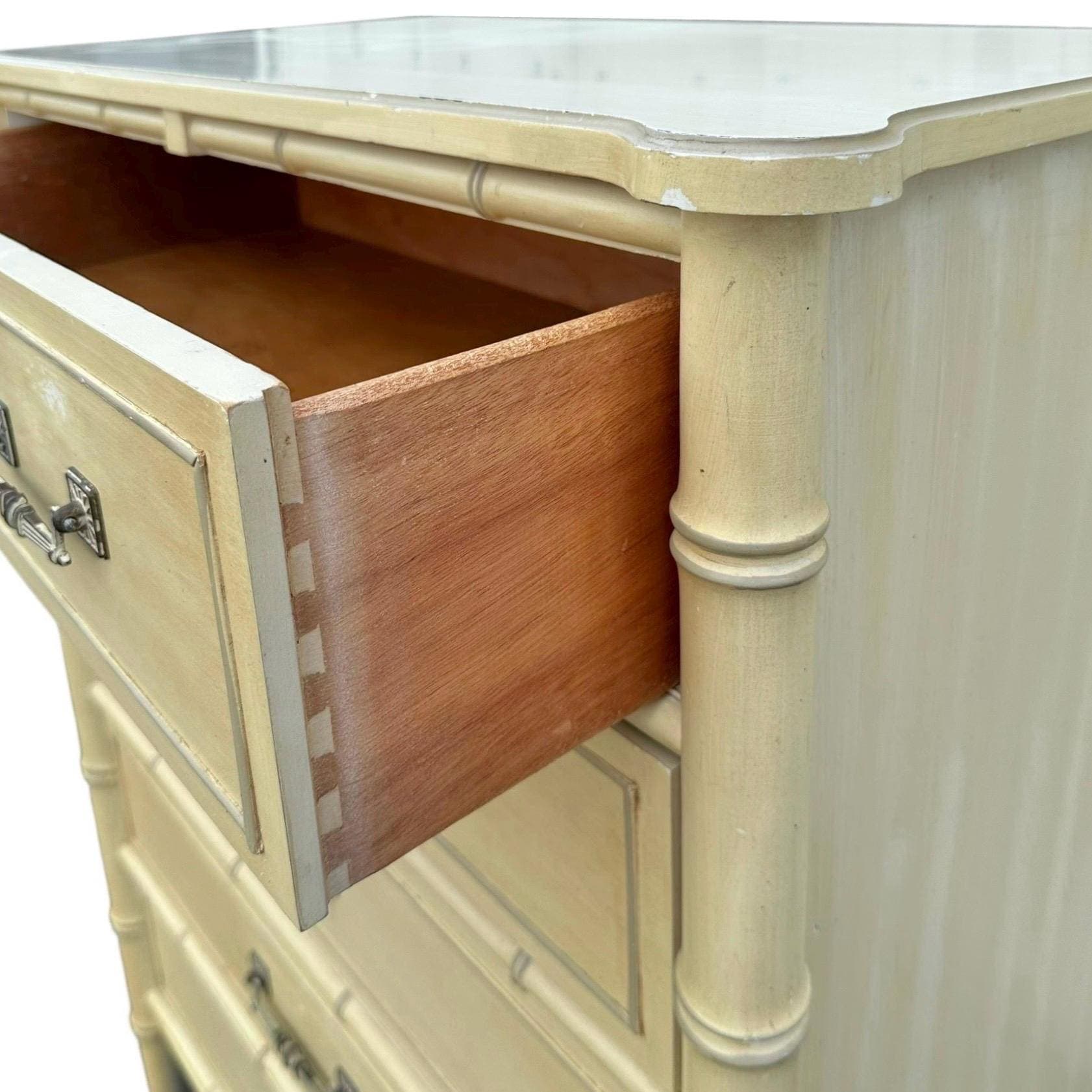 Vintage Henry Link Bali Hai Tallboy Dresser: Faux Bamboo 5-Drawer Chest - Thumbnail 7