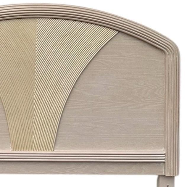 Pencil Reed Twin Headboard - Vintage Coastal Whitewashed Wood Bedroom Furniture - Thumbnail 3