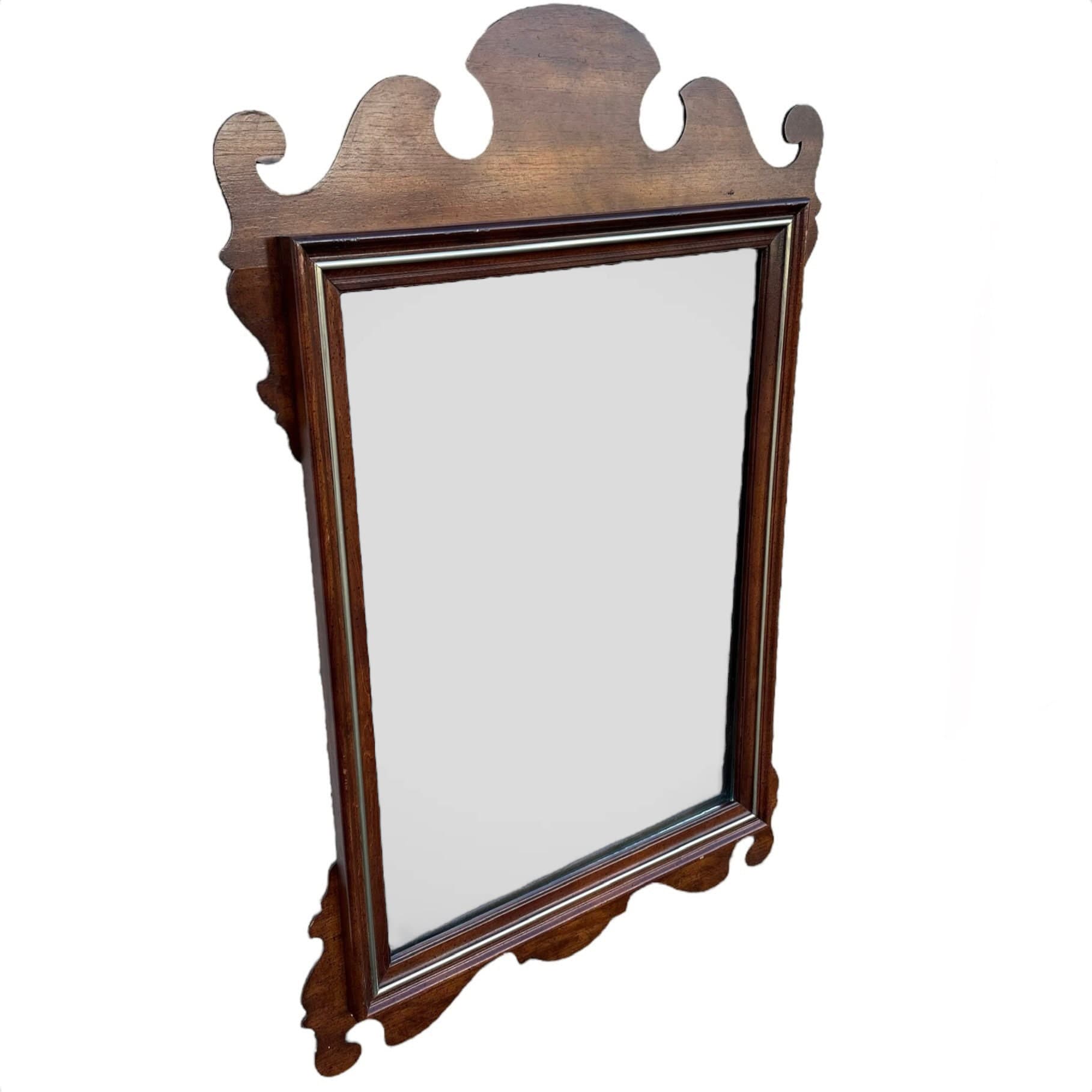 Vintage Chippendale Mirror 46x28 LOCAL PICKUP Traditional Decorative Antique Style Wood Wall Mirror - Thumbnail 2