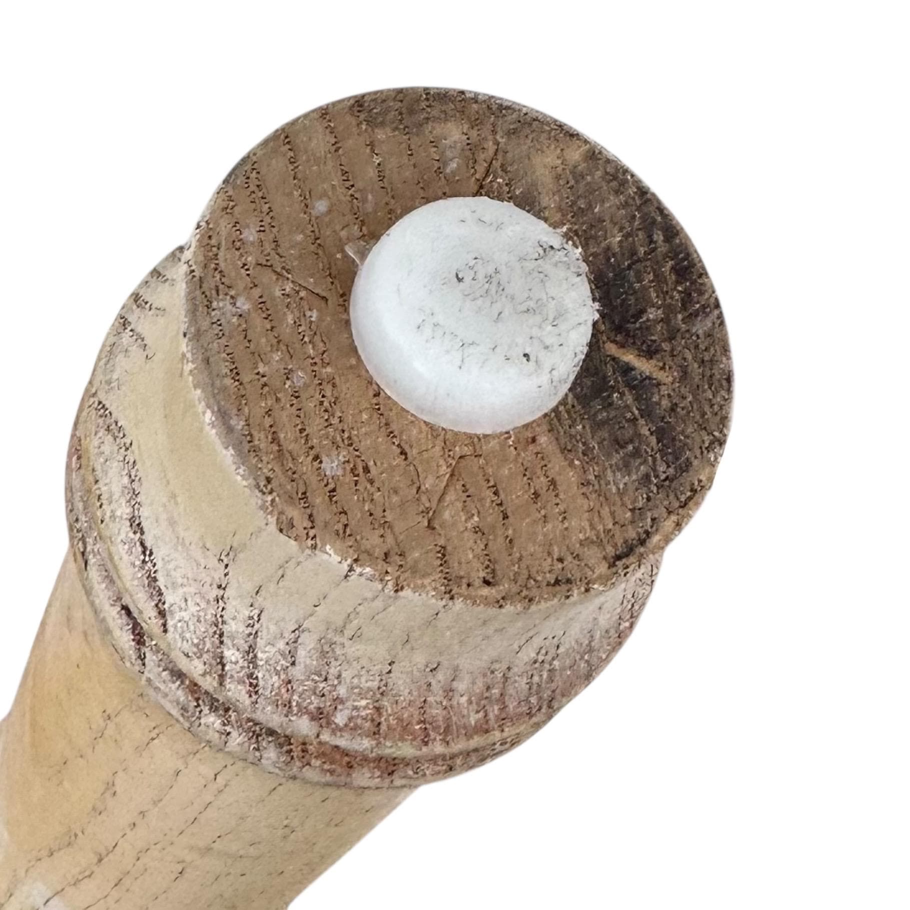 Round Faux Bamboo Wood Table Leg 29" - Vintage Furniture Part - Coastal Chinoiserie Hollywood Regency Dining Leg Replacement - Thumbnail 8