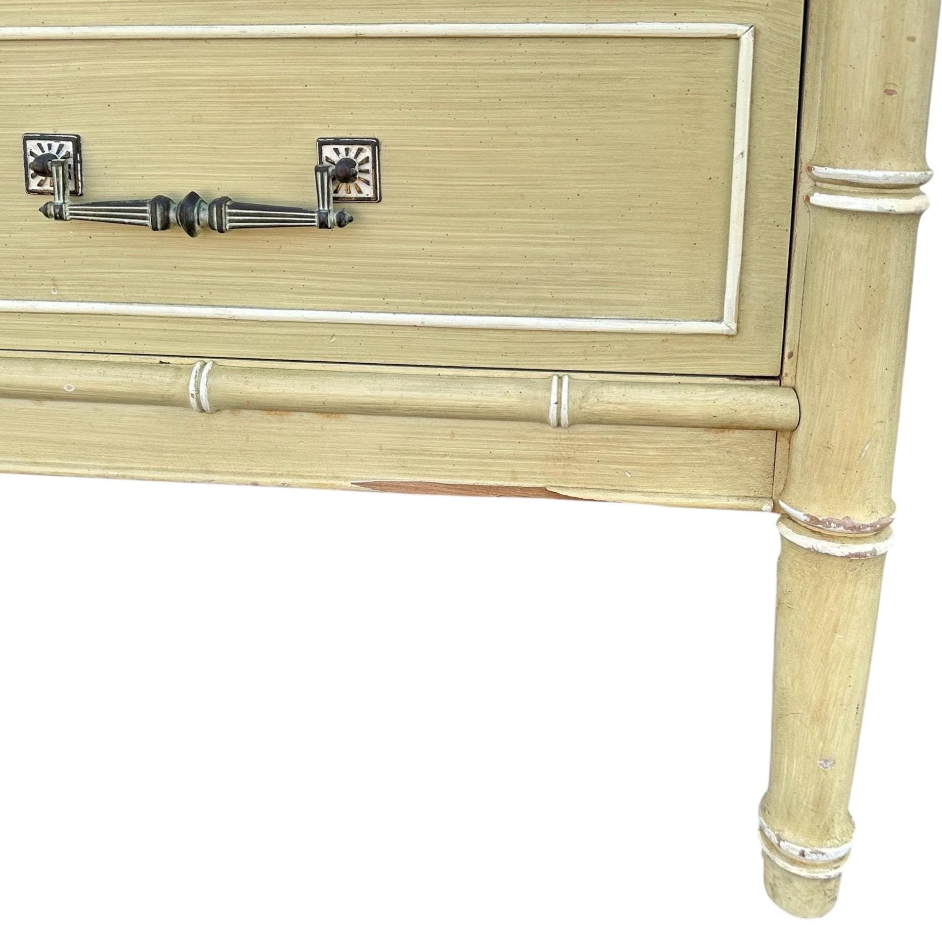 Henry Link Bali Hai Lingerie Dresser Chest of 6 Drawers - Vintage Green Hollywood Regency Faux Bamboo Bedroom Furniture - Thumbnail 8