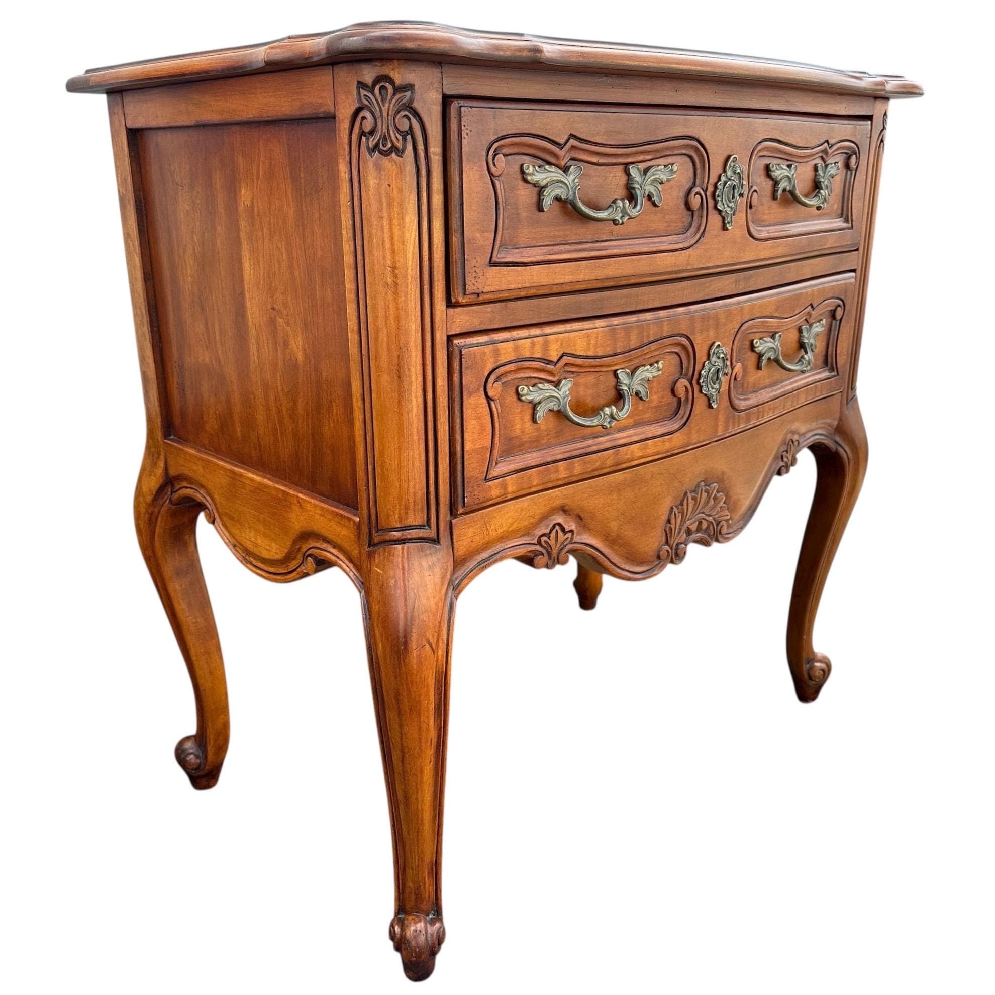 Louis XV Style Commode by Hickory Chair 30” Vintage French Provincial Cherry Wood Chest - Thumbnail 5