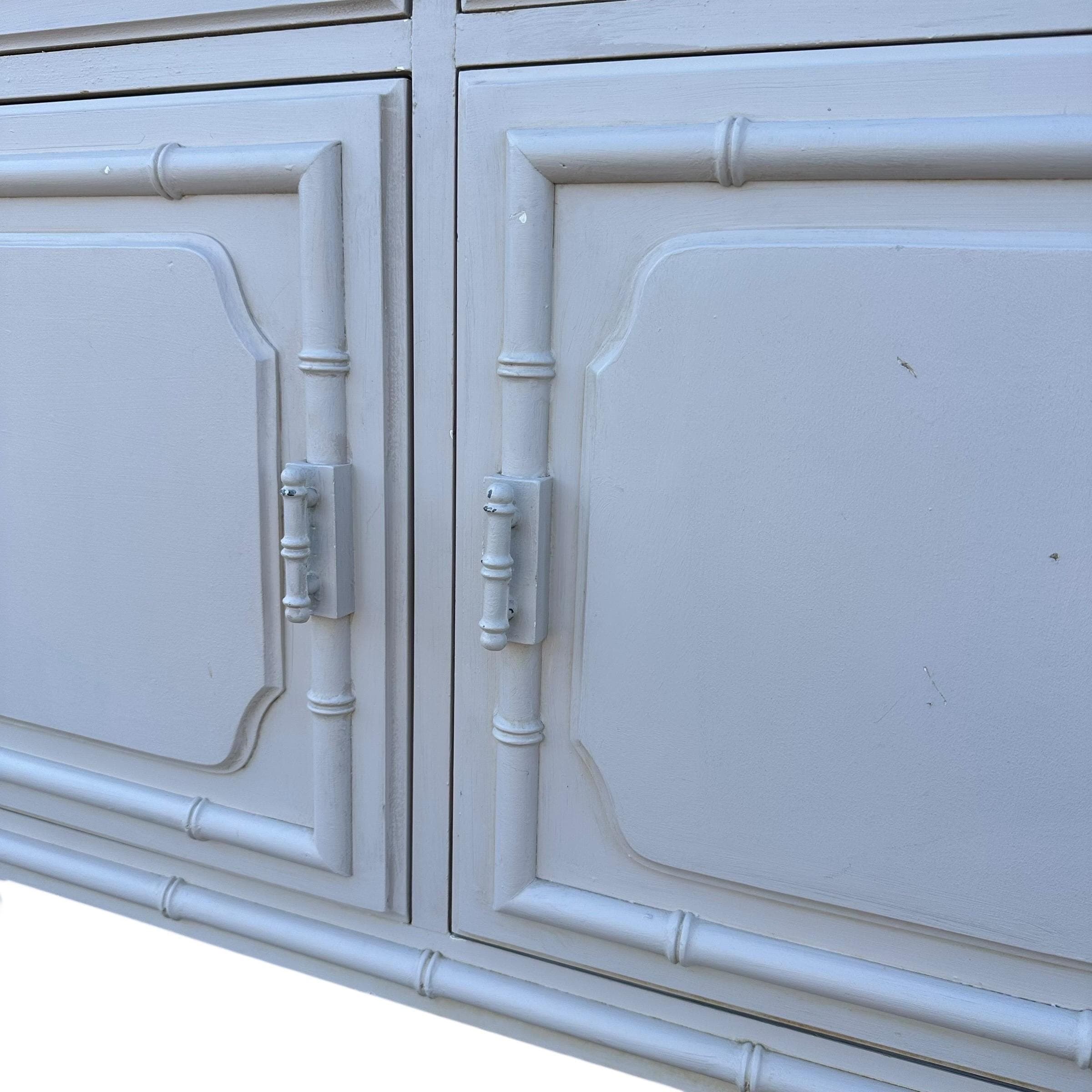 Faux Bamboo Table Server Cart by Dixie Aloha - Vintage Fretwork Hollywood Regency Chinoiserie Coastal Furniture - Thumbnail 8