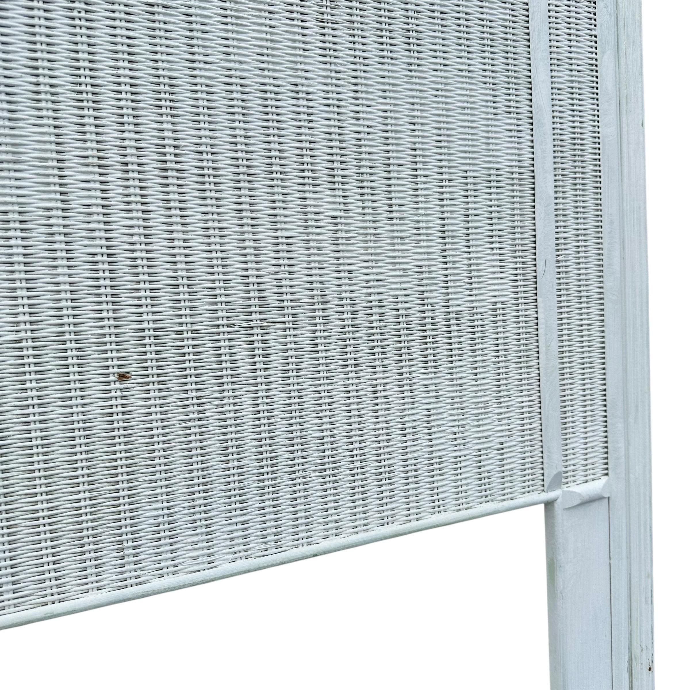 Set of 2 Rattan Wicker Twin Headboards Project - Vintage Pencil Reed Wood Coastal Boho Chic Style Bedroom Furniture Pair - Thumbnail 7