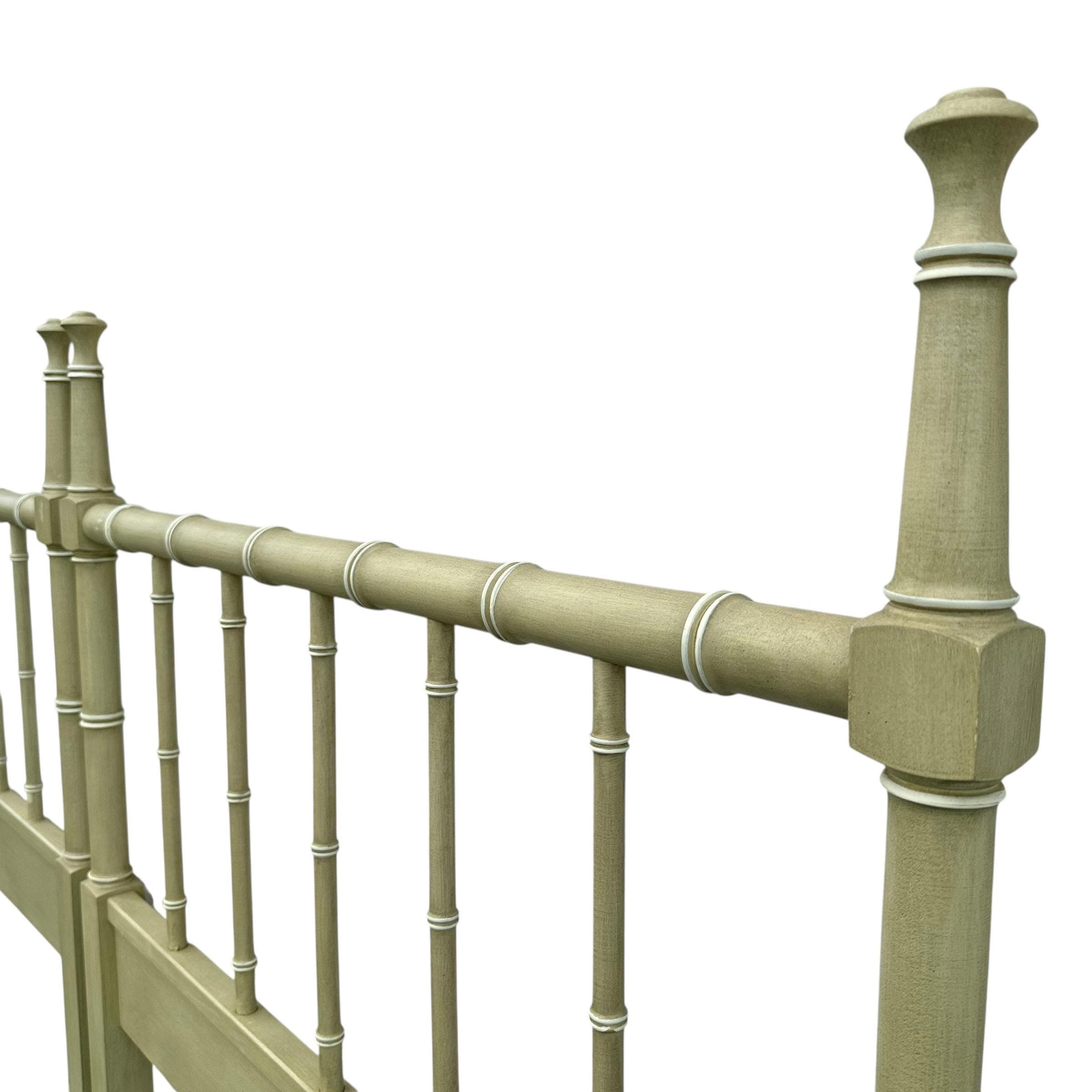 SOLD Vintage Faux Bamboo Twin Headboards - Henry Link Bali Hai - Green Coastal Bedroom Set - Thumbnail 3