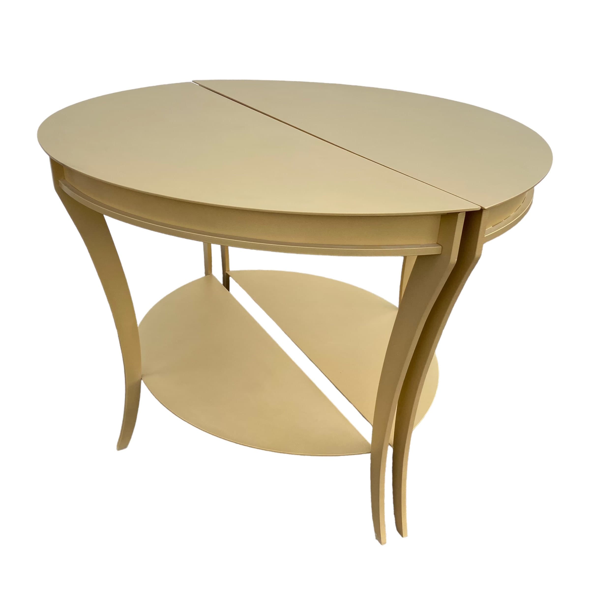 Steel Demilune Console Tables Set of 2 FREE SHIPPING Vintage Mastercraft Modern American Curved Half Moon Metal Coated in Gold Brass - Thumbnail 7