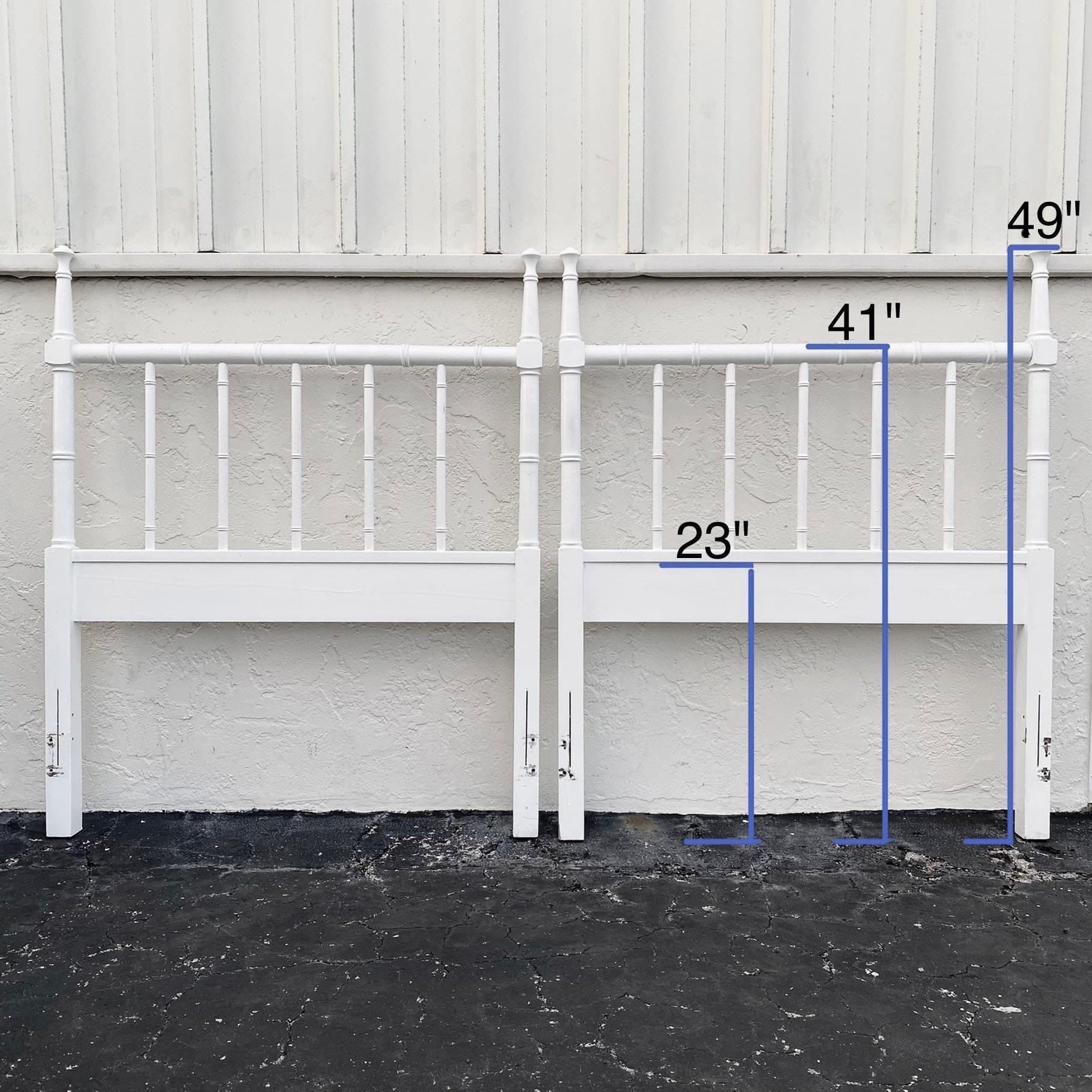 SOLD Vintage Faux Bamboo Twin Headboards - Henry Link Bali Hai - Green Coastal Bedroom Set - Thumbnail 7