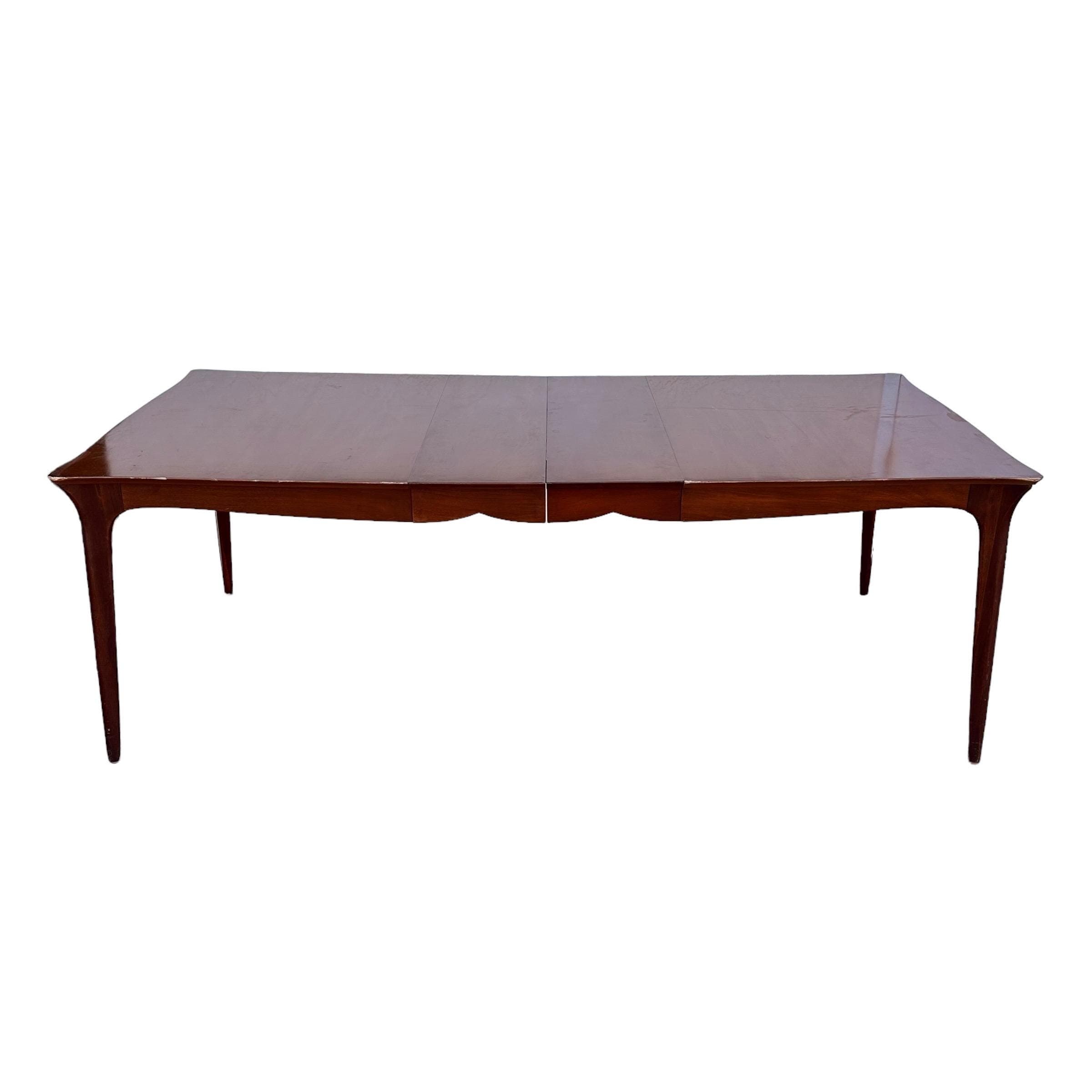 1950s Mid-Century Modern Dining Table Project by Drexel Dateline Collection 62" to 86" Long Mahogany Wood with 2 Leaves MCM - Image 1