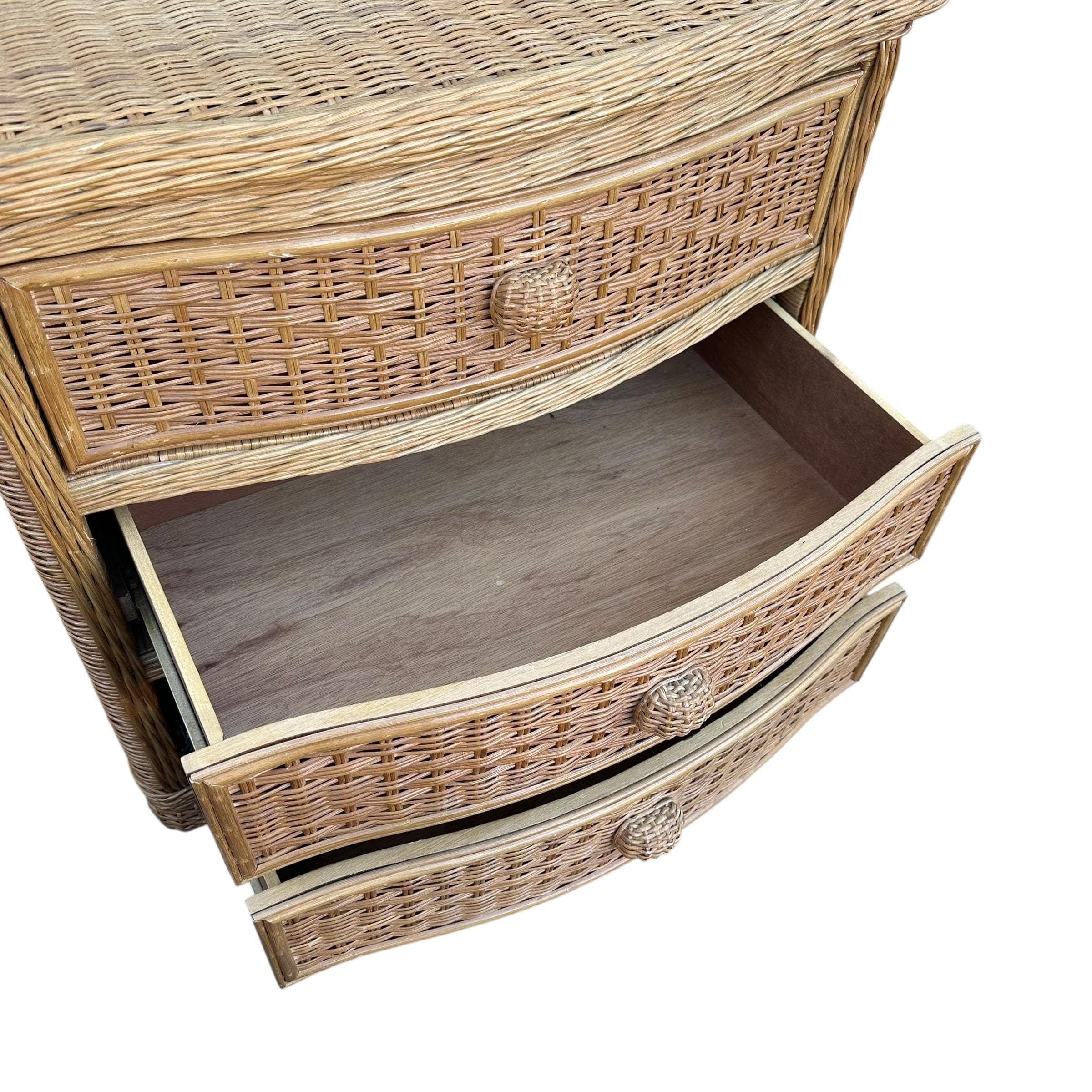 Wicker Nightstand Chest with 3 Drawers - Pier 1 San Angelo Collection Rattan Coastal Boho Chic Oversized End Table - Thumbnail 5