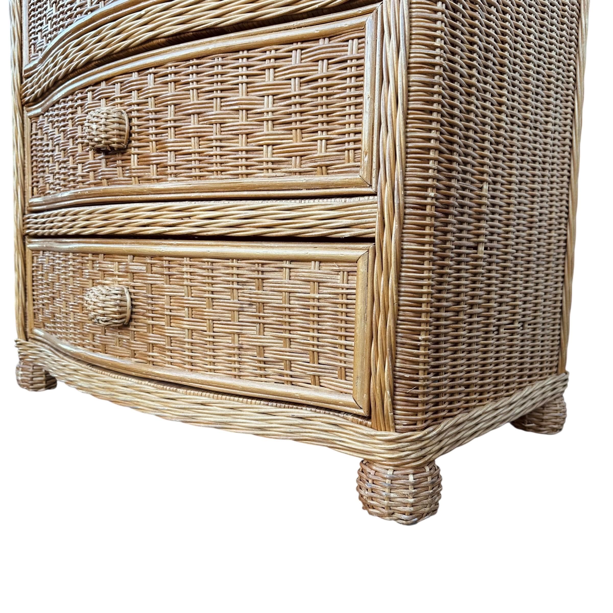 Wicker Nightstand Chest with 3 Drawers - Pier 1 San Angelo Collection Rattan Coastal Boho Chic Oversized End Table - Thumbnail 11