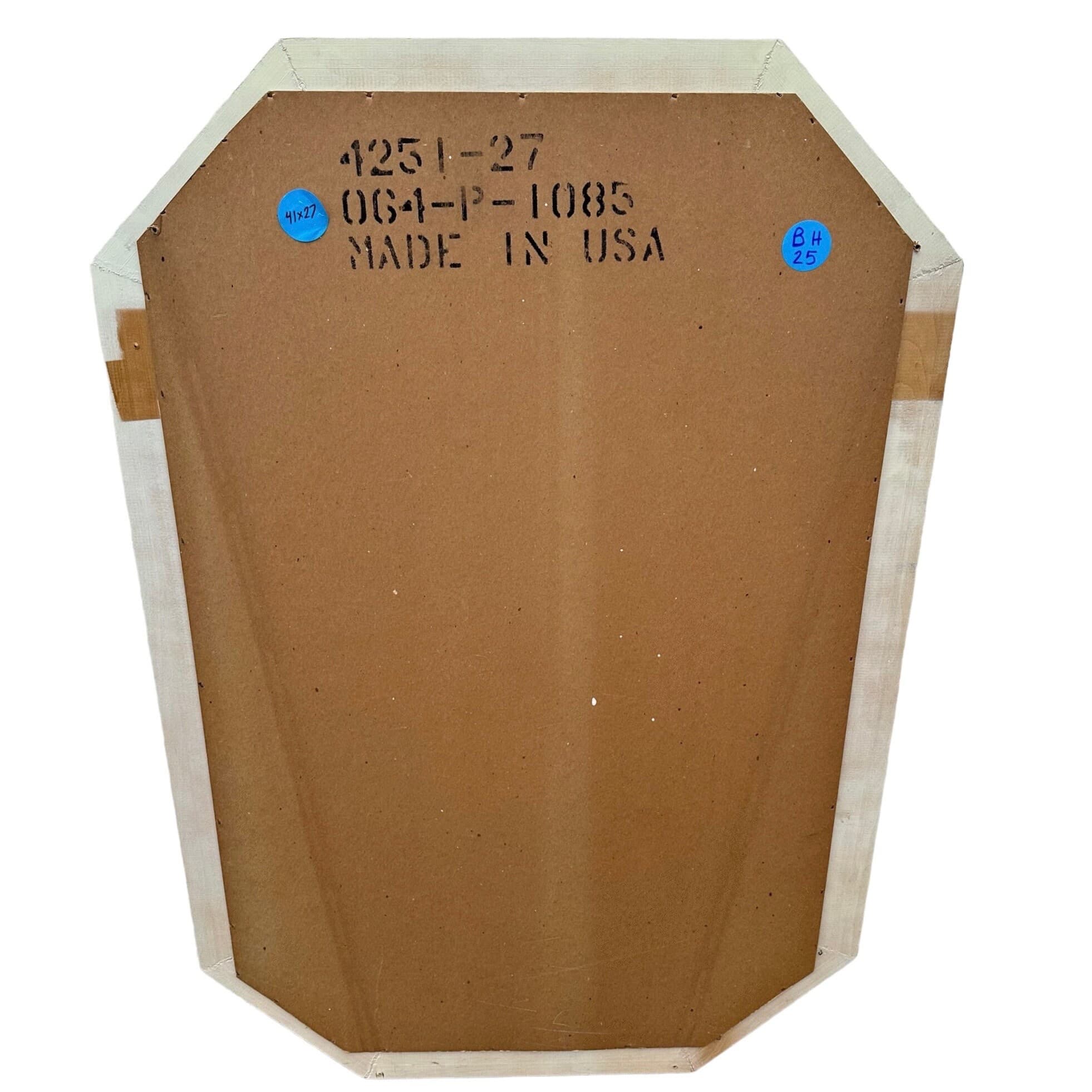 Vintage Faux Bamboo Mirror 41x27 LOCAL PICKUP Octagon Broyhill Creamy White Boho Chic Coastal Hollywood Regency - Thumbnail 6