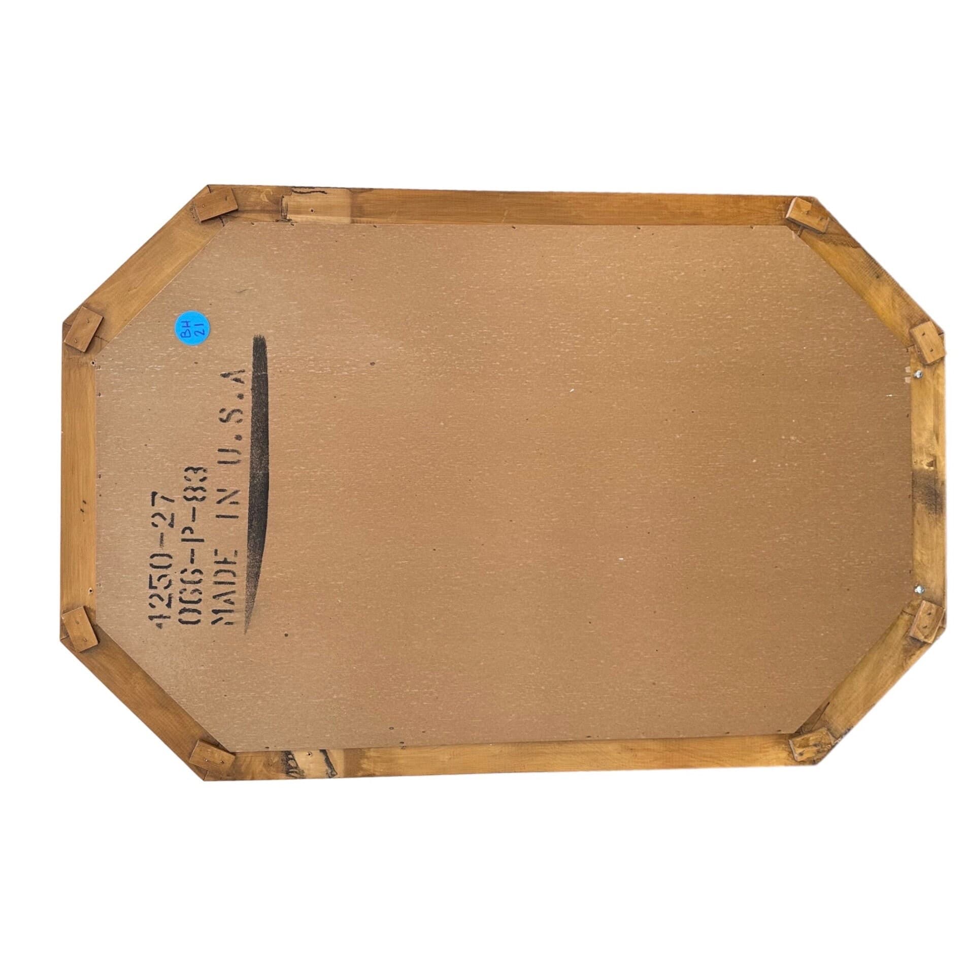 Vintage Faux Bamboo Mirror 26x40 LOCAL PICKUP Octagon Broyhill Boho Chic Coastal Hollywood Regency Natural Wood Tone - Thumbnail 4