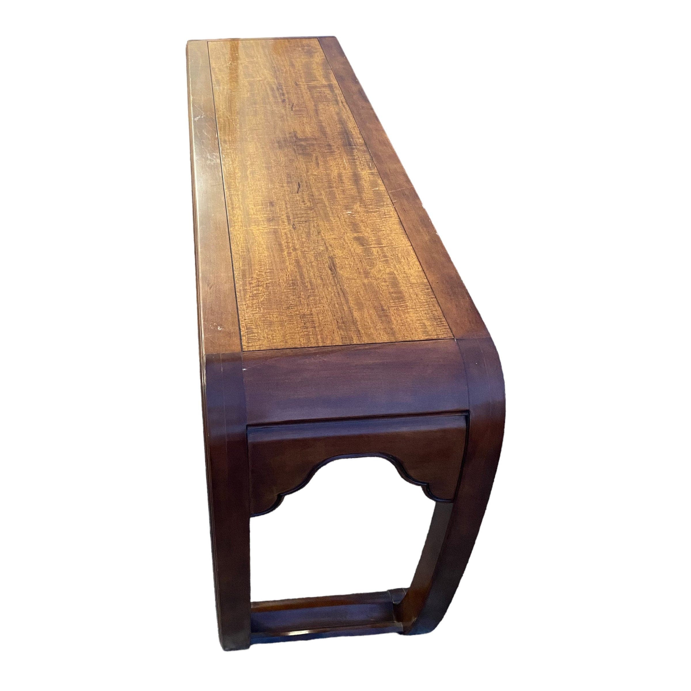 Chinoiserie Console by Henredon Furniture - Vintage Walnut Wood Asian Style Sofa or Entry Table - Thumbnail 4