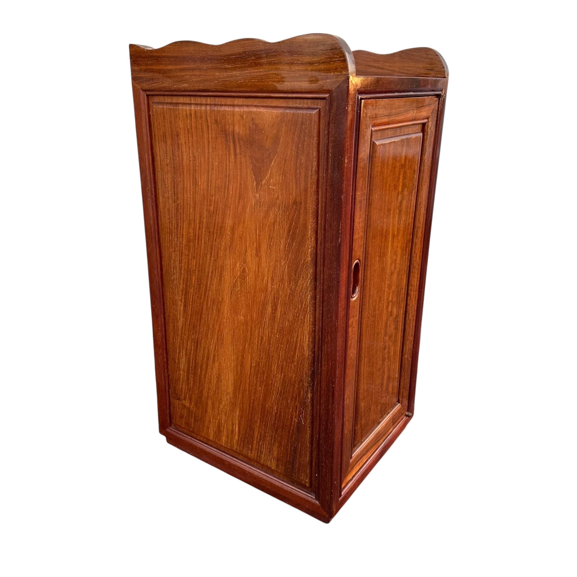 Vintage Chinoiserie Cabinet - Solid Wood Accent Table, Mortise & Tenon Joinery - Thumbnail 8